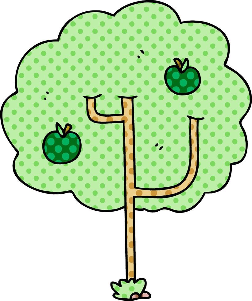 albero di cartone animato in stile fumetto eccentrico vettore