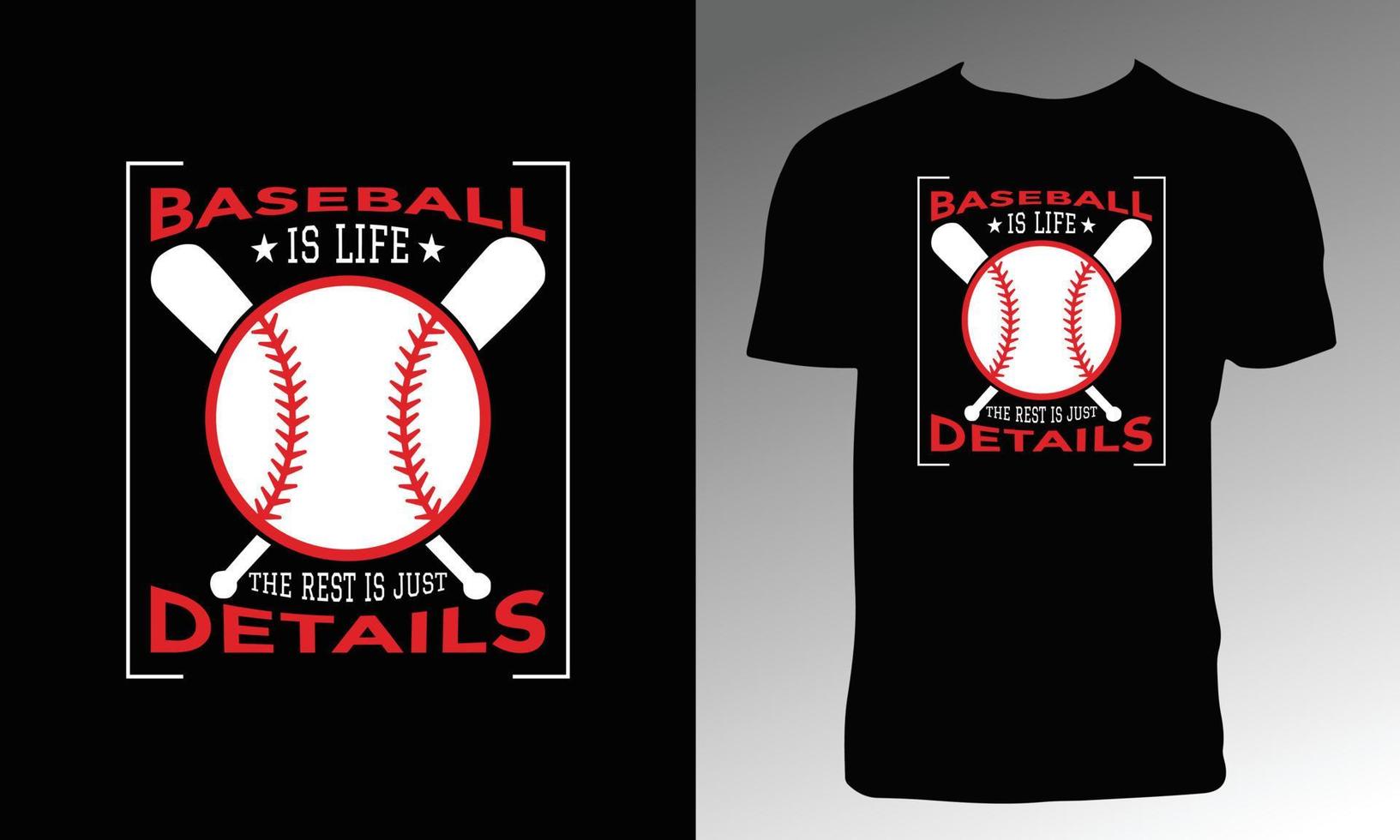 design della maglietta da baseball vettore