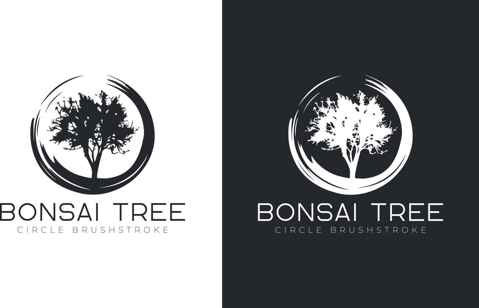 modello vettoriale di progettazione del logo dell'albero dei bonsai