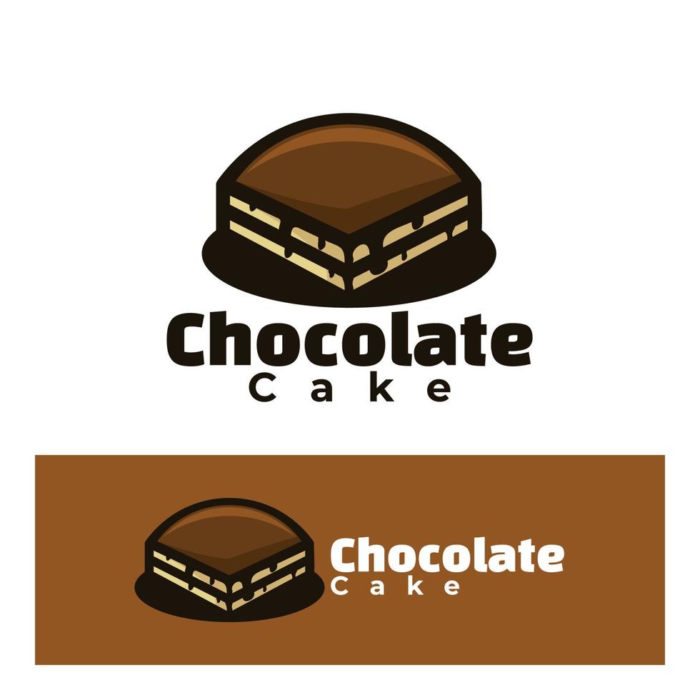 logo illustrazione di arte torta al cioccolato vettore