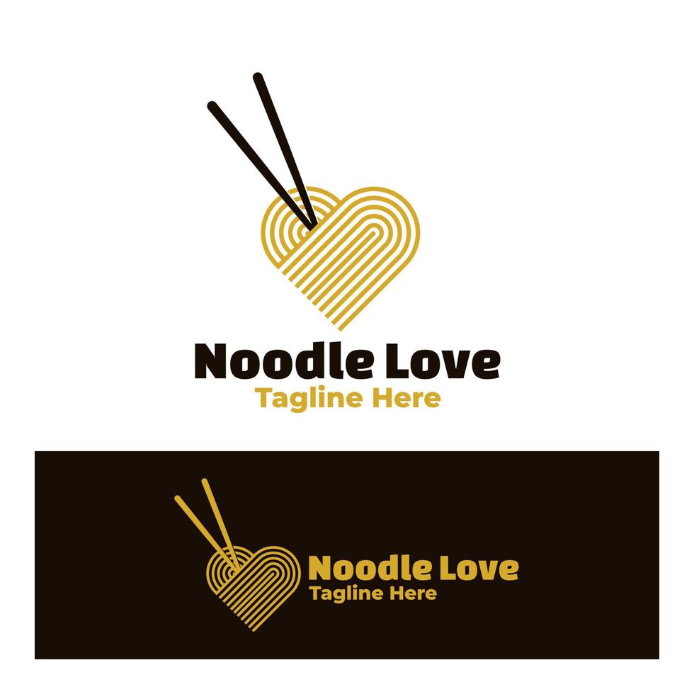 logo noodle amore arte illustrazione vettore