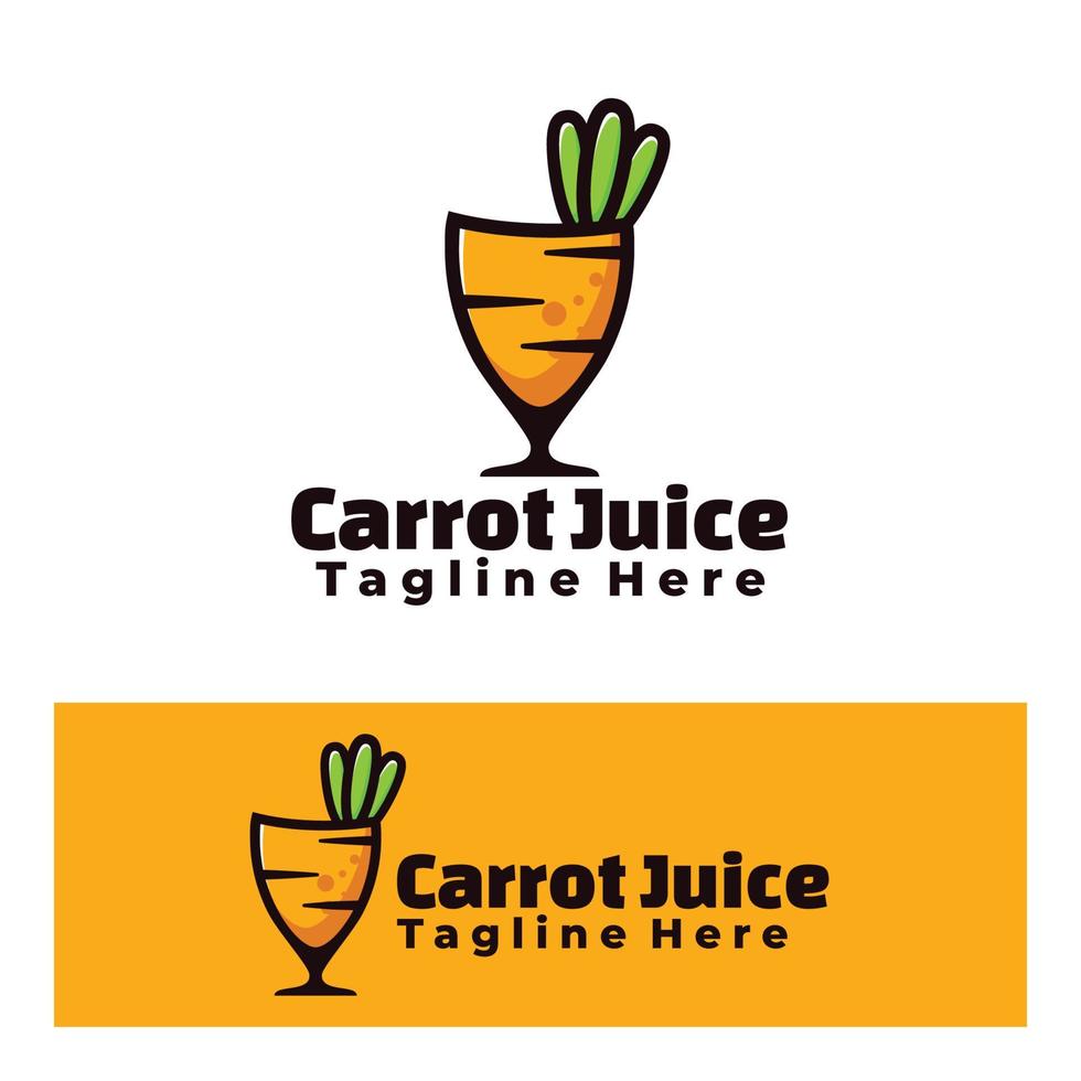 illustrazione di arte di logo di succo di carota carino vettore