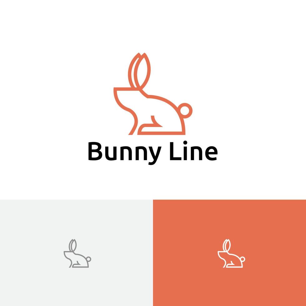 piccolo coniglietto lepre logo in stile linea semplice vettore
