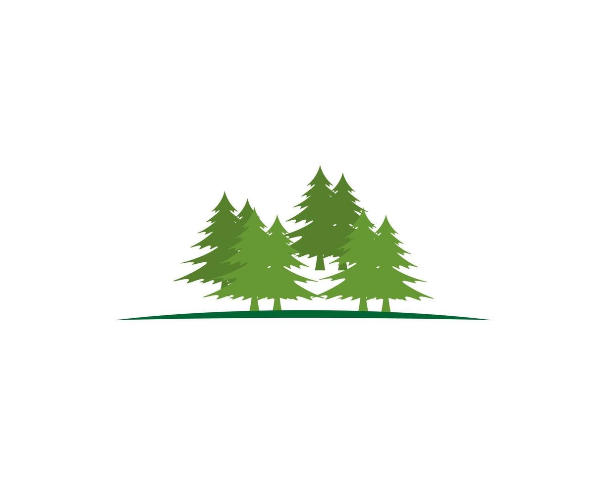 logo dell'illustrazione della strada dell'albero della foresta vettore