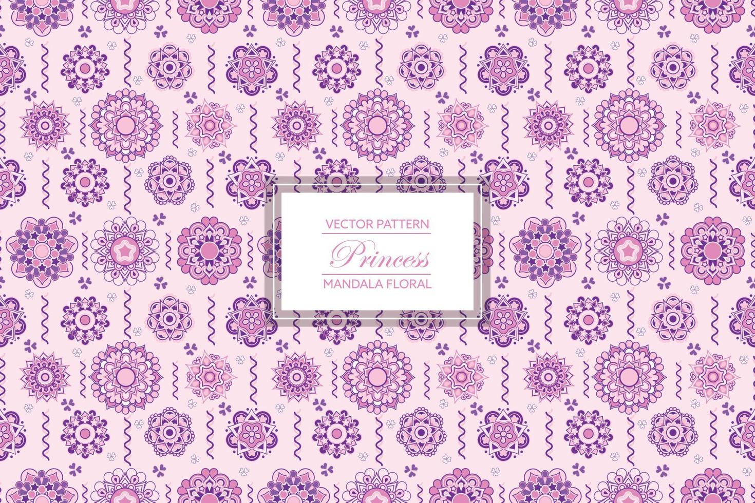 mandala floreale cerchi geometrici seamless pattern di sfondo vettore