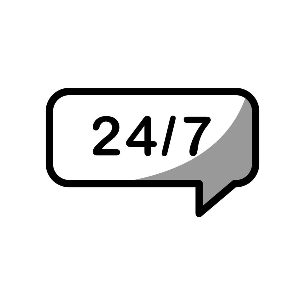 illustrazione grafica vettoriale dell'icona dell'etichetta 24-7