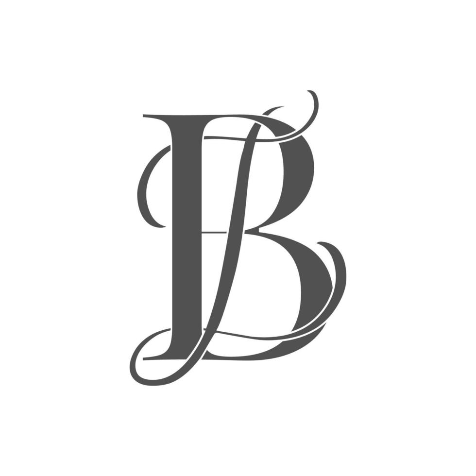 bi, ib, logo monogramma. icona della firma calligrafica. monogramma del logo del matrimonio. simbolo del monogramma moderno. logo delle coppie per il matrimonio vettore
