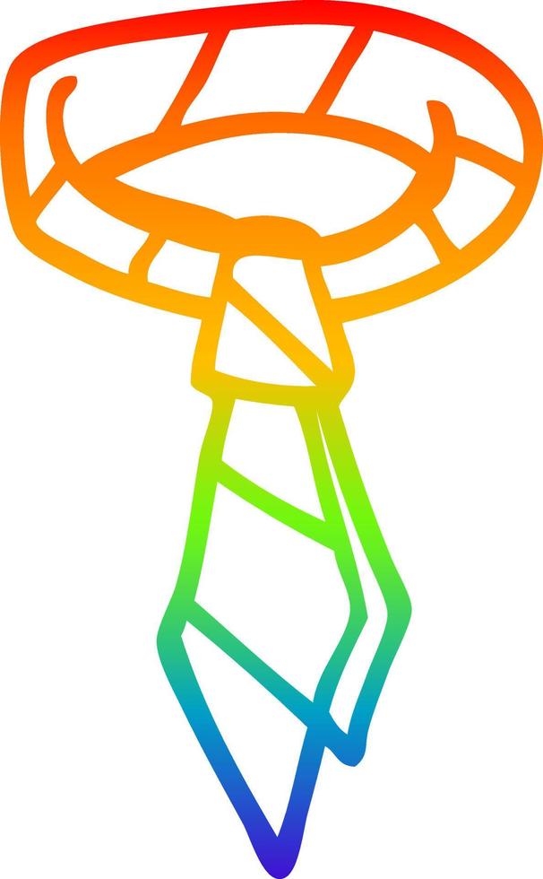 cravatta da ufficio con disegno a tratteggio sfumato arcobaleno vettore