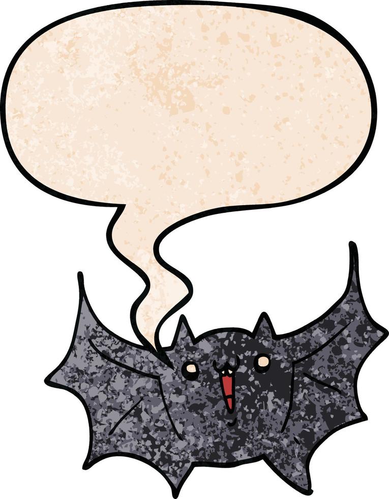 fumetto felice pipistrello vampiro e fumetto in stile retrò texture vettore