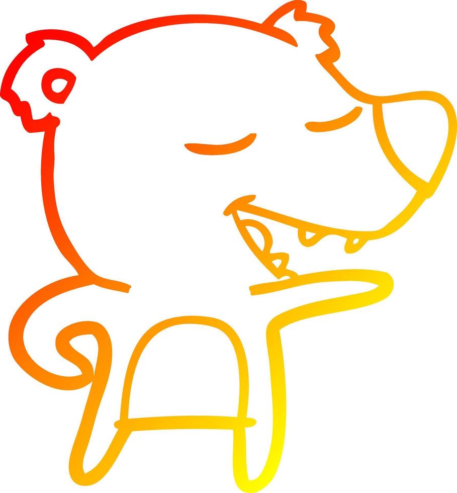 caldo gradiente disegno cartone animato orso polare vettore