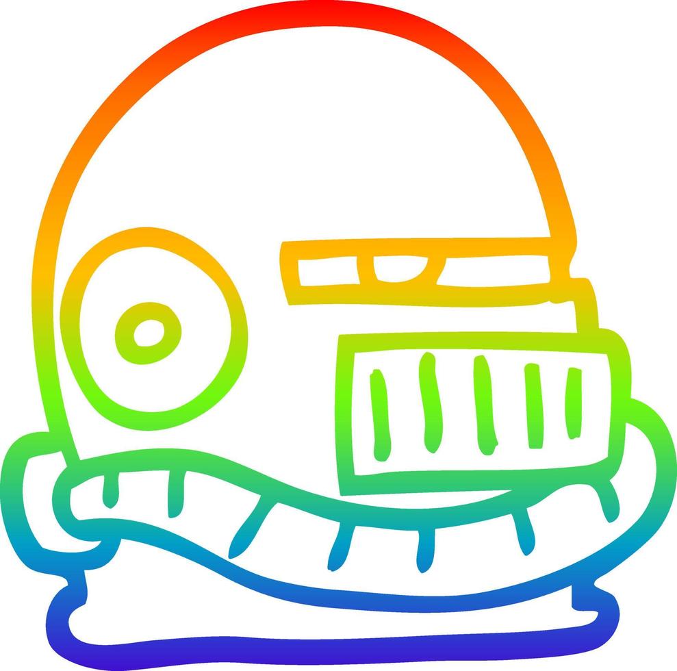 arcobaleno gradiente disegno cartone animato casco futuristico vettore