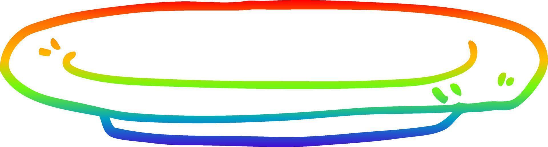 piatto del fumetto del disegno della linea del gradiente dell'arcobaleno vettore
