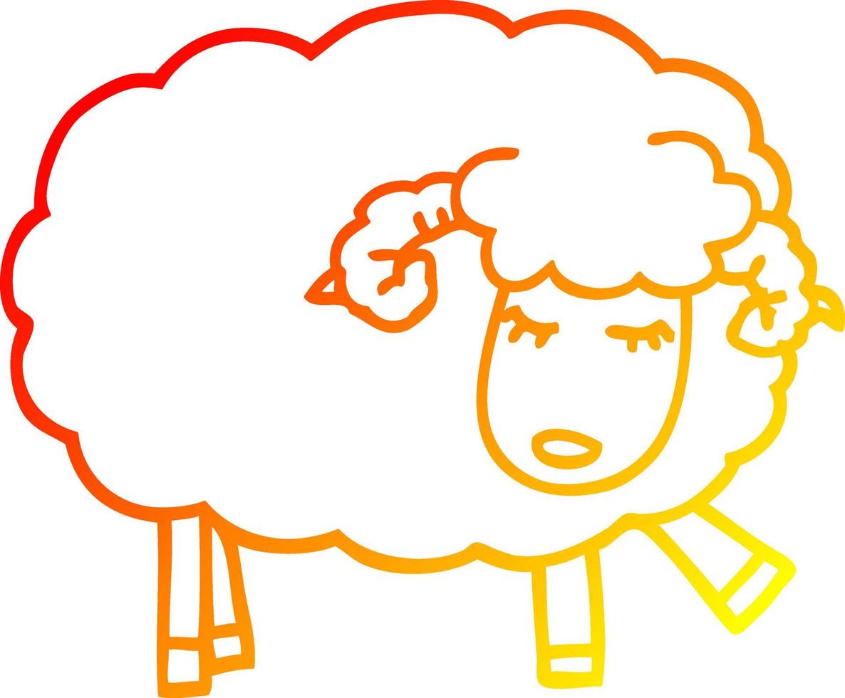caldo gradiente disegno cartone animato pecore carino vettore