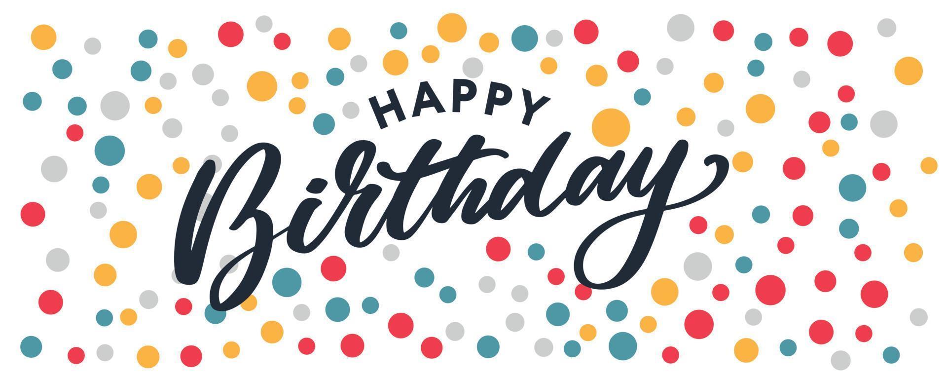 buon compleanno lettering banner di testo, colore nero. illustrazione vettoriale. vettore