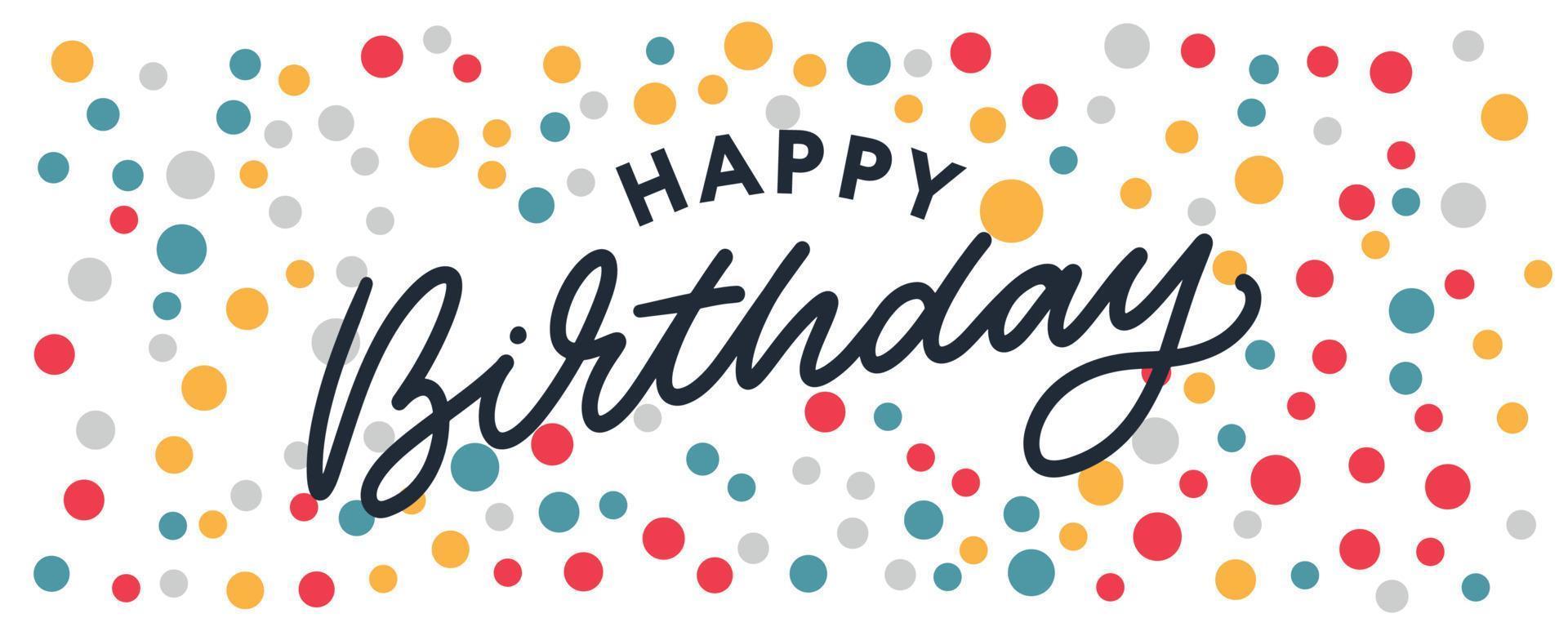 buon compleanno lettering banner di testo, colore nero. illustrazione vettoriale. vettore