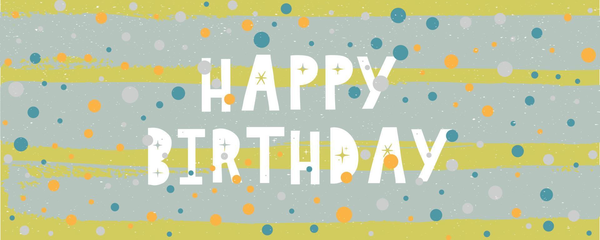 buon compleanno lettering banner di testo, colore nero. illustrazione vettoriale. vettore