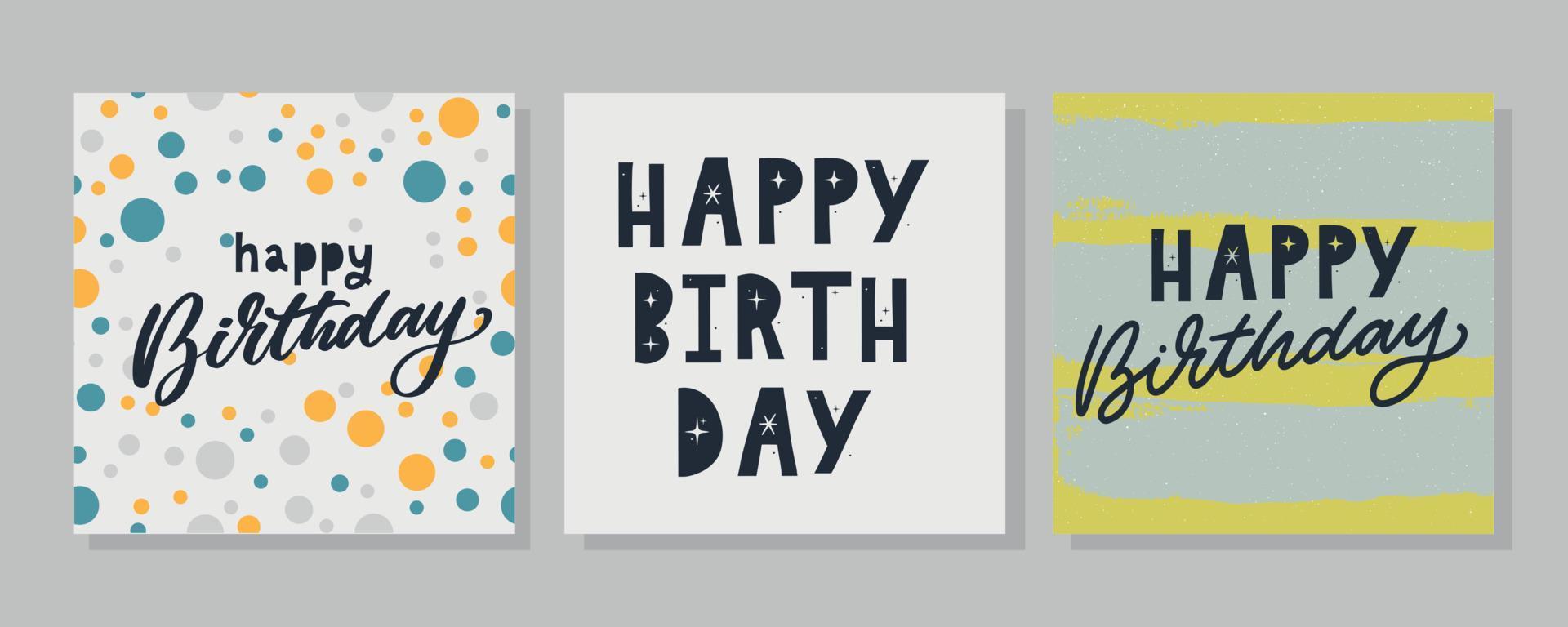 buon compleanno lettering banner di testo, colore nero. illustrazione vettoriale. vettore