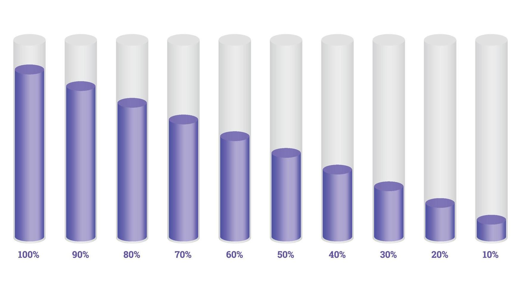 percentuale di infografica illustrazione vettoriale a forma di cilindro e liquido