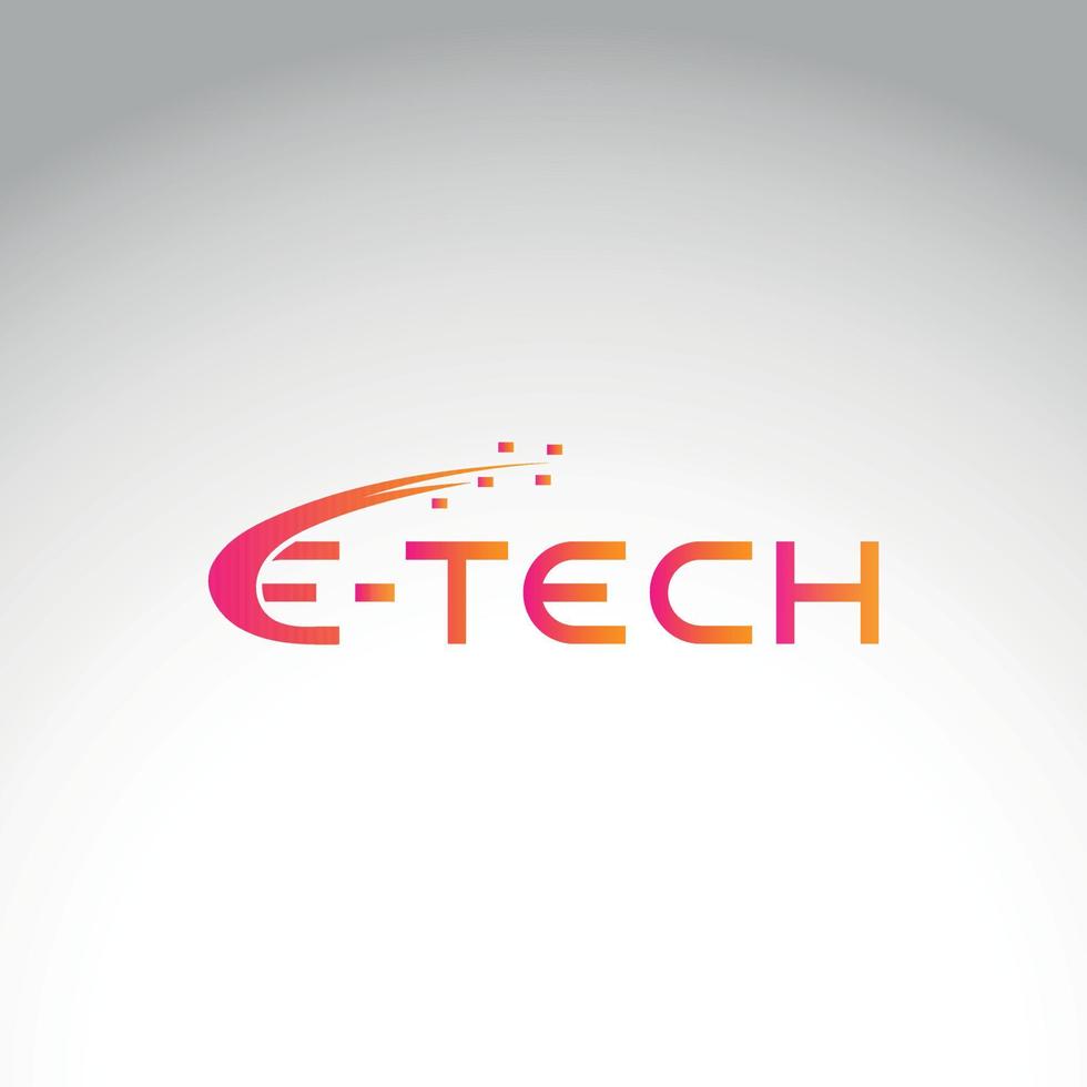 e tech logo design file vettoriale gratuito.