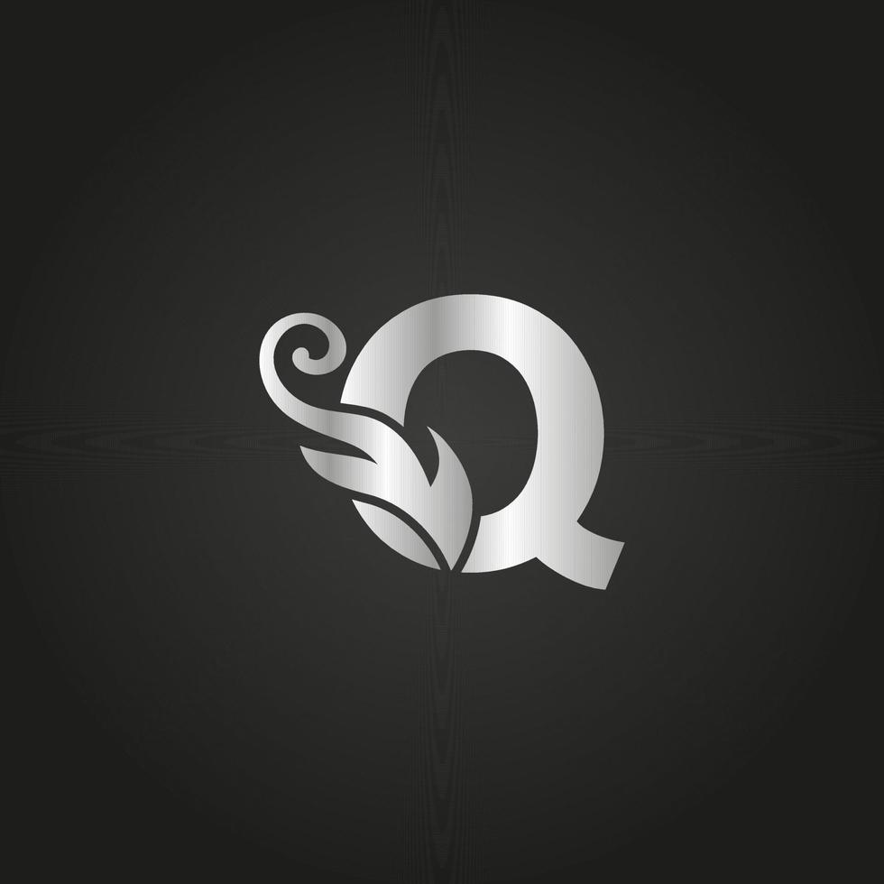 logo argento lettera q di lusso. q logo con file vettoriale in stile grazioso.