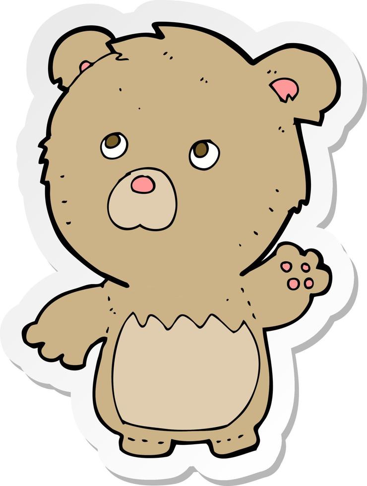 adesivo di un orsacchiotto cartone animato vettore