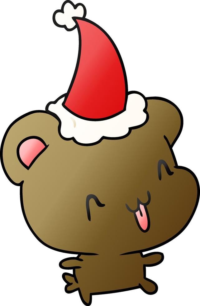 cartone animato sfumato di natale dell'orso kawaii vettore