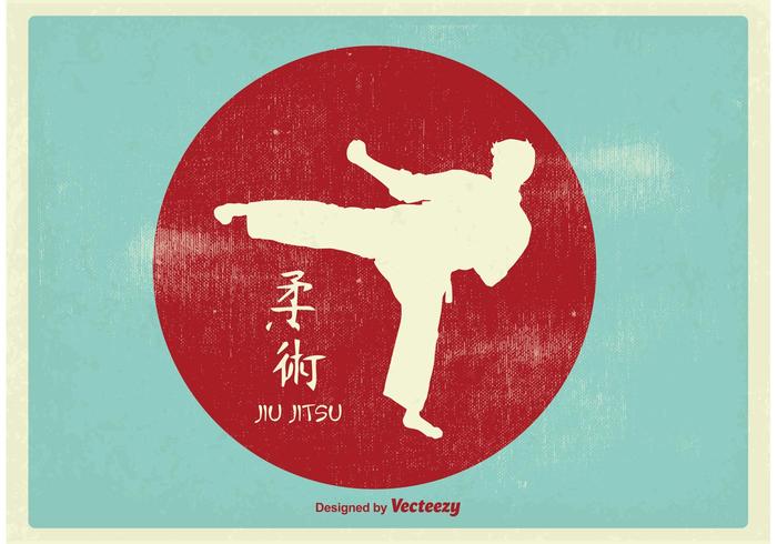 Illustrazione di karate vintage vettore
