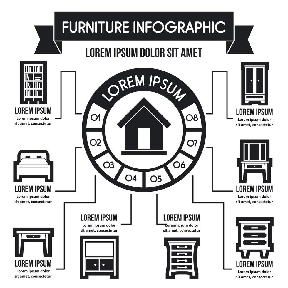 concetto di infografica per mobili, stile semplice vettore