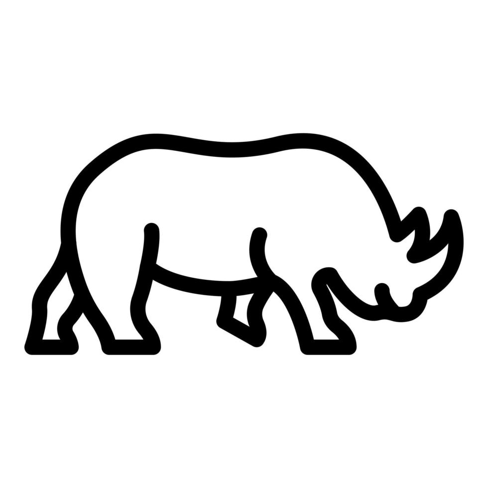 icona di rinoceronte, stile contorno vettore