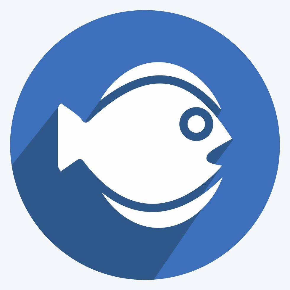 icona pesce piatto. adatto per il simbolo dei frutti di mare. stile ombra lunga. design semplice modificabile. vettore del modello di progettazione. semplice illustrazione