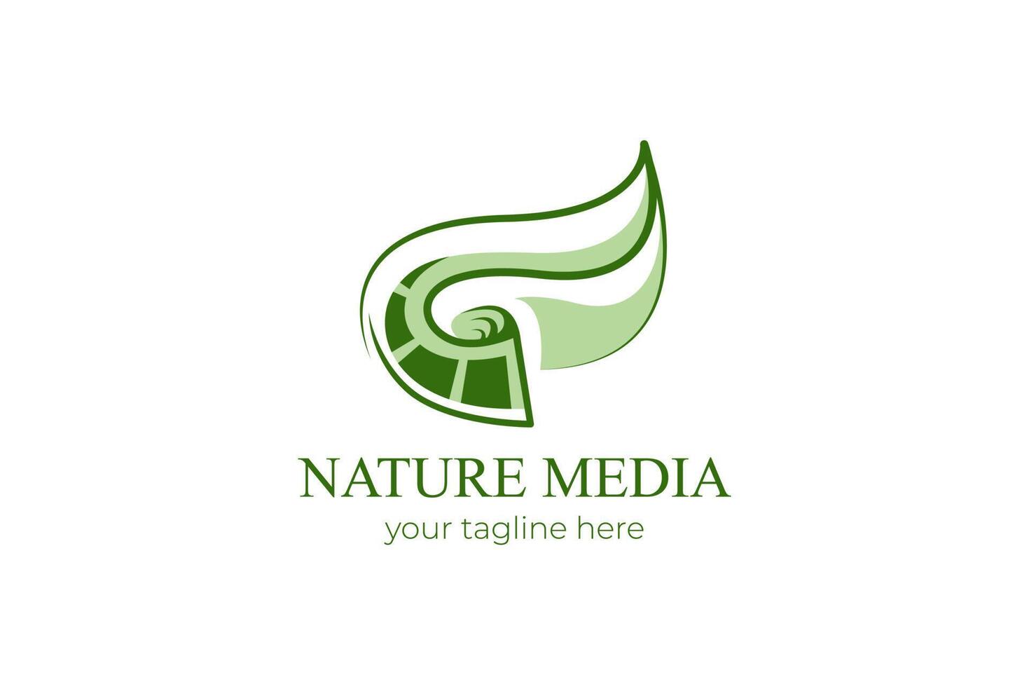 modello di logo media natura modificabile vettore