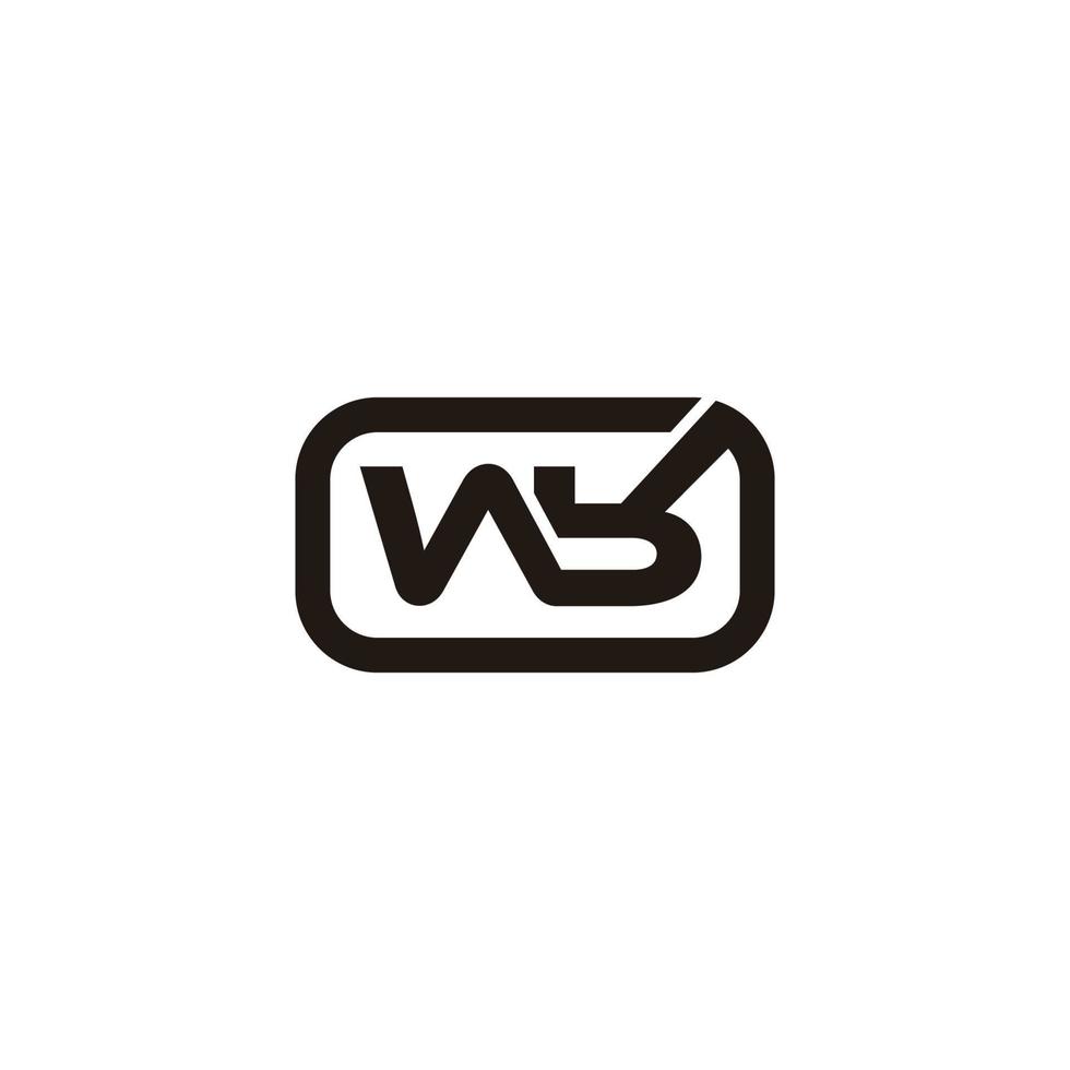 lettera astratta wb cerchio infinito linea simbolo logo vettoriale