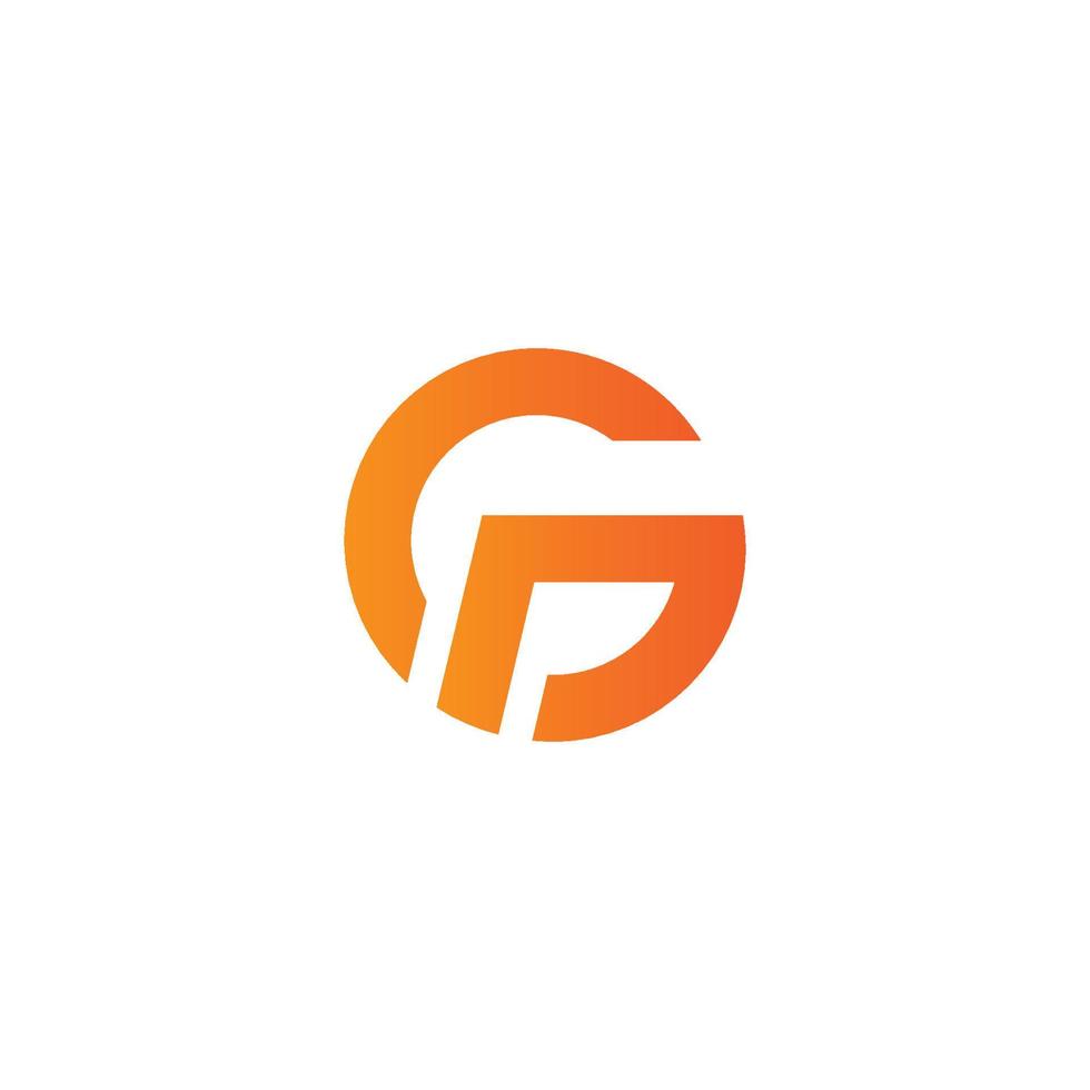 lettera g semplice freccia geometrica cerchio logo vettore