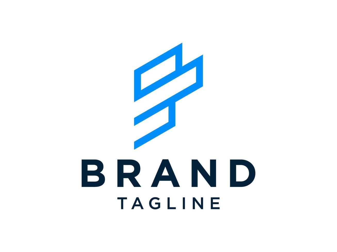linea blu iniziale lettera f logo aziendale design piatto vettoriale