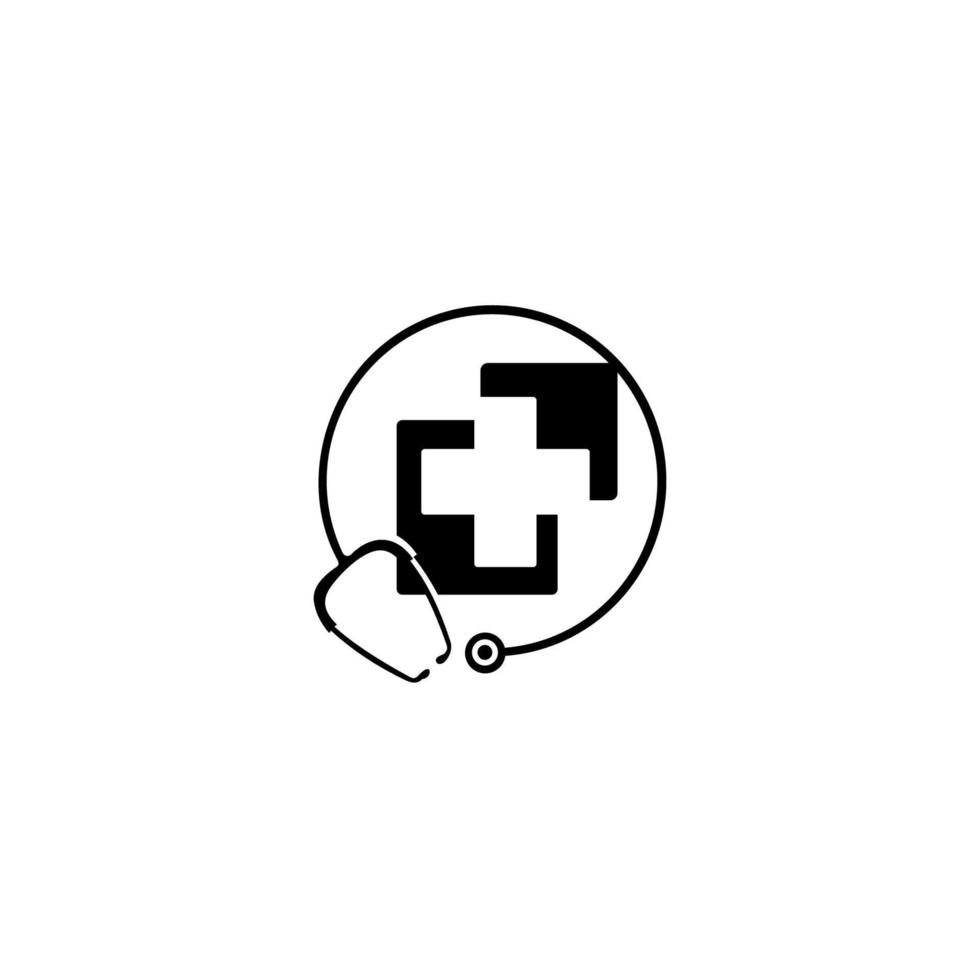 modello di progettazione dell'icona del logo di salute medica. logo sanitario per clinica, ospedale, centro medico vettore
