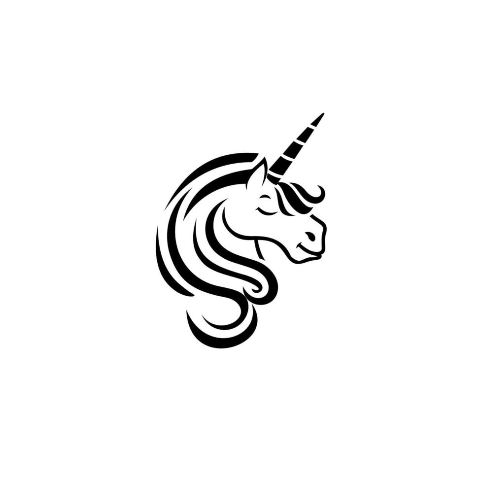 illustrazione vettoriale del logo unicorno, per bambini, bambini, neonati, moda, caramelle, negozio di dolci o negozio. distintivo, etichetta, etichetta e icona di unicorno.