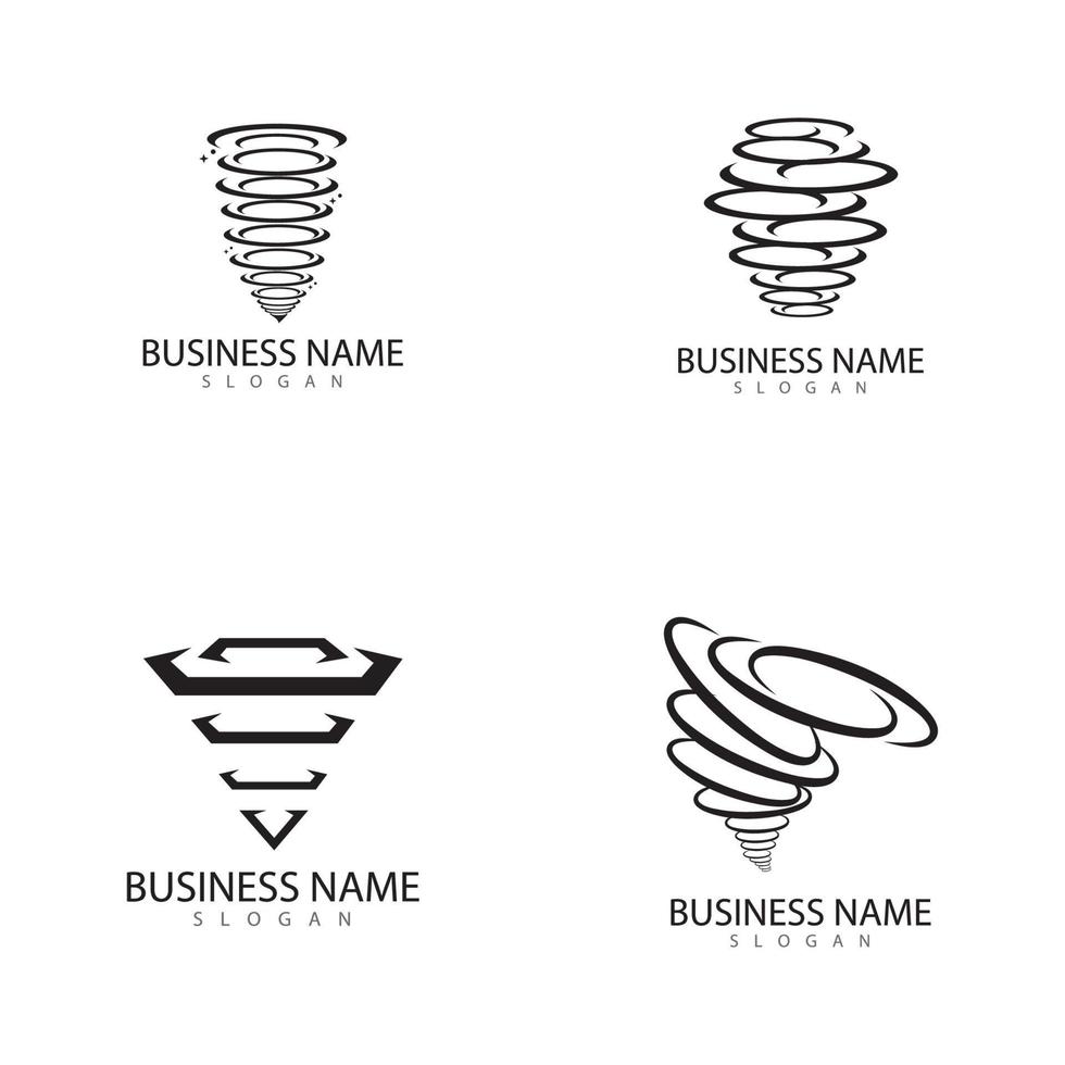 logo tornado e icona tempesta illustrazione vettoriale design