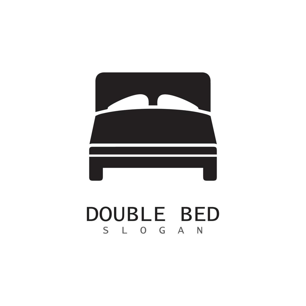 icona del letto, illustrazione vettoriale di mobili, design piatto.