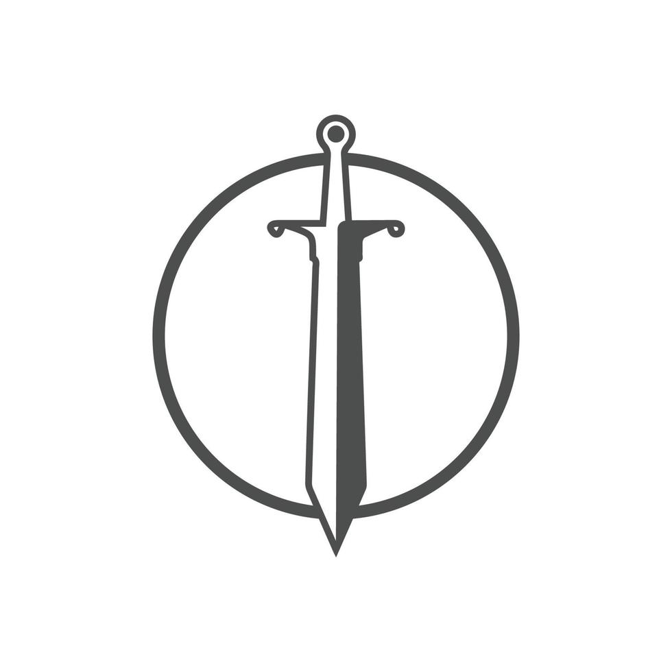 disegno dell'illustrazione del modello di logo di vettore dell'arma della spada