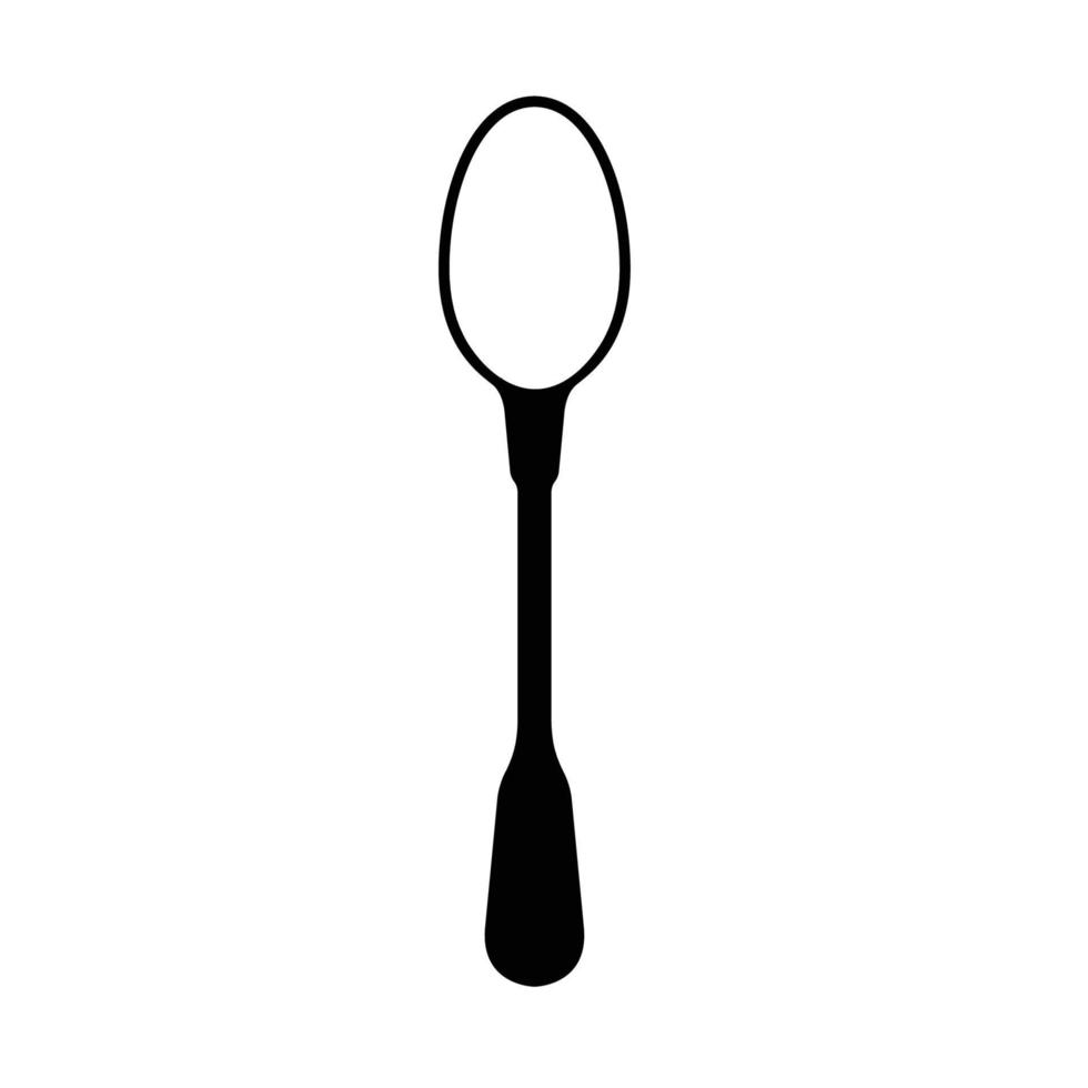 cucchiaio in bianco e nero icona elemento di design su sfondo bianco isolato vettore