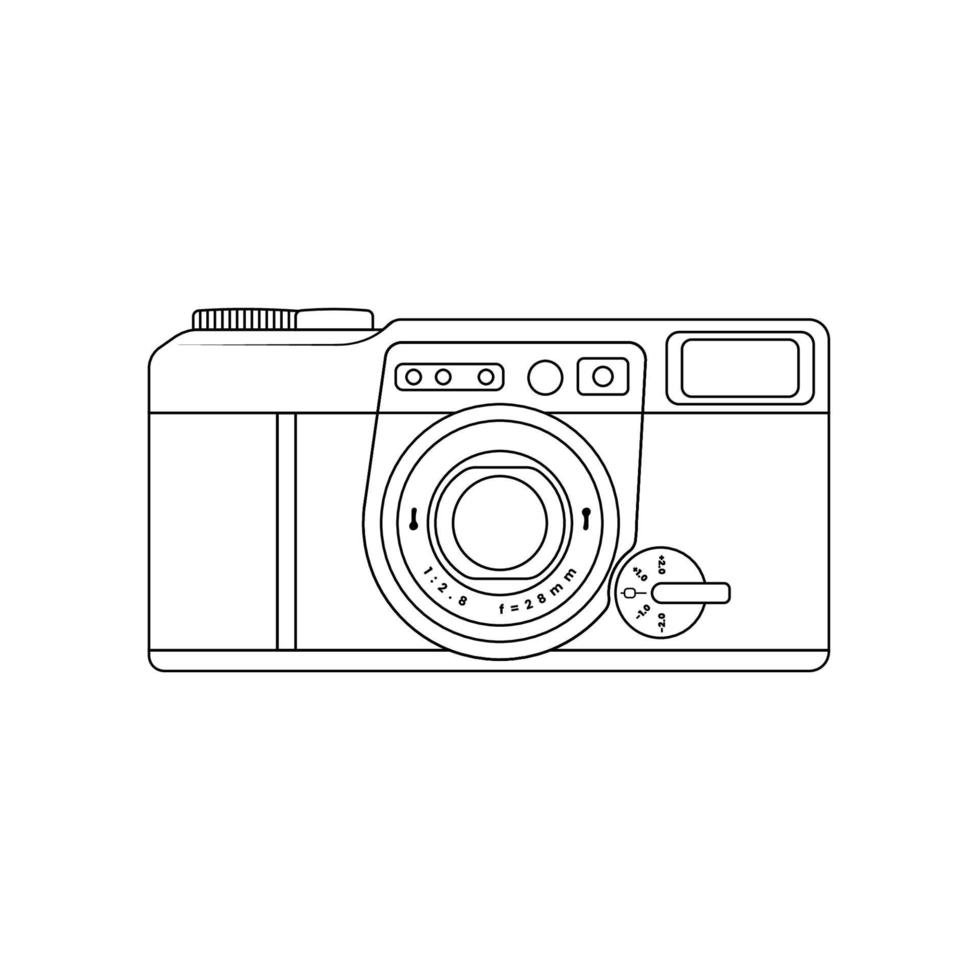 illustrazione dell'icona del profilo della fotocamera su sfondo bianco vettore