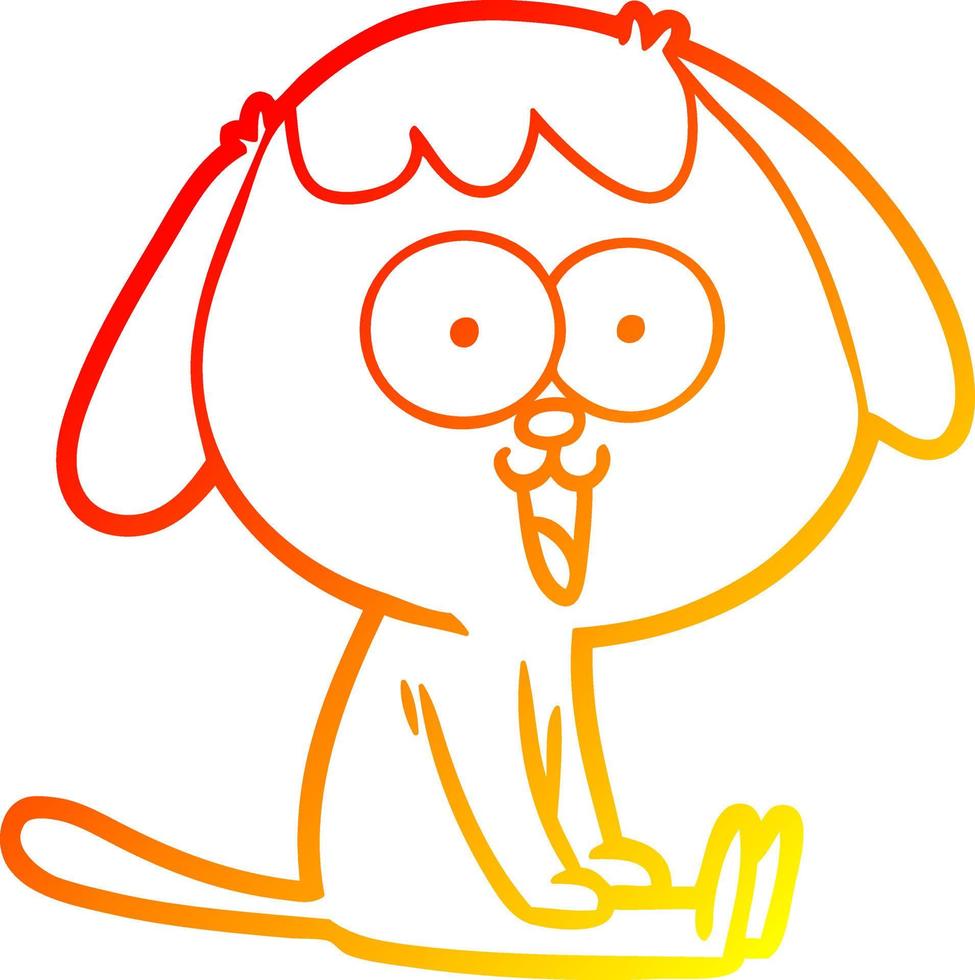 caldo gradiente di disegno cane simpatico cartone animato vettore