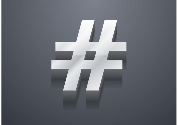 3D Hashtag vettoriale gratuito