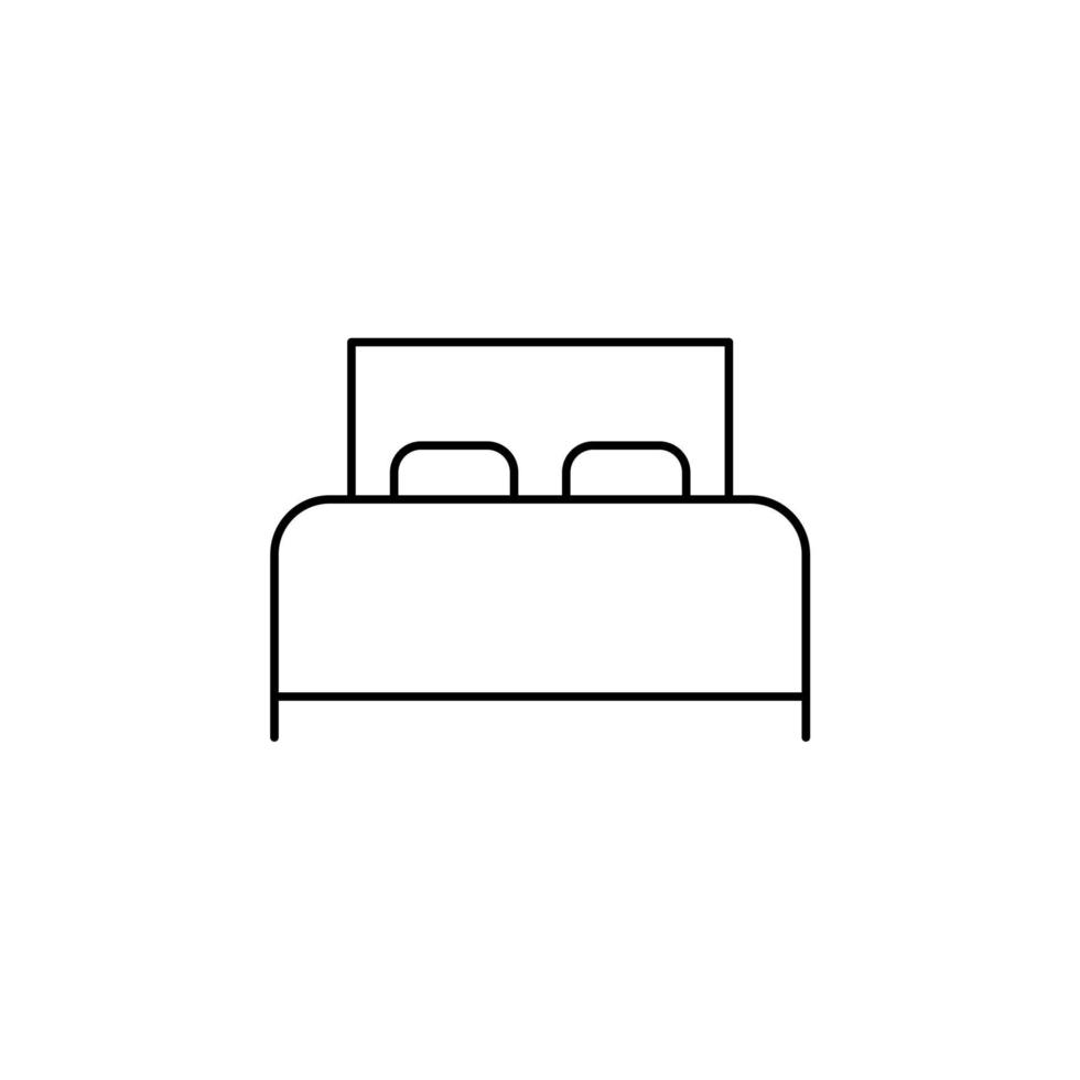 letto, camera da letto icona linea sottile illustrazione vettoriale modello logo. adatto a molti scopi.