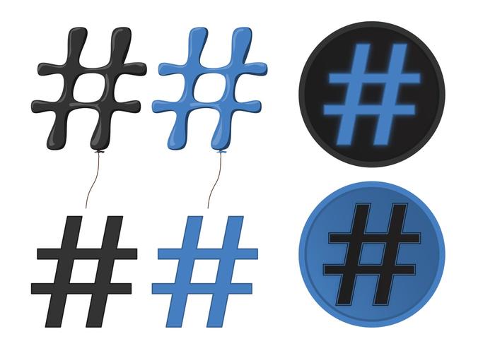 Essere popolare con i vettori hashtag