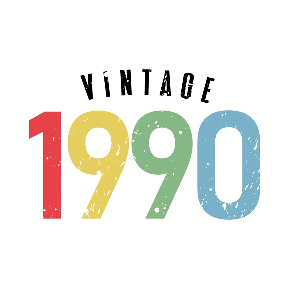 vintage 1990, nato nel 1990 design tipografico di compleanno vettore