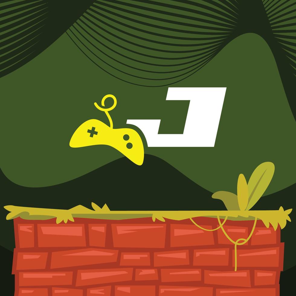 gioco alfabeto j logo vettore