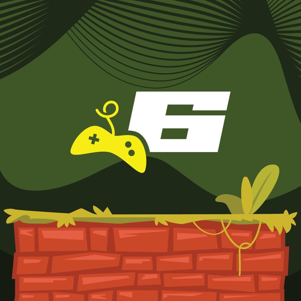logo del gioco numero 6 vettore