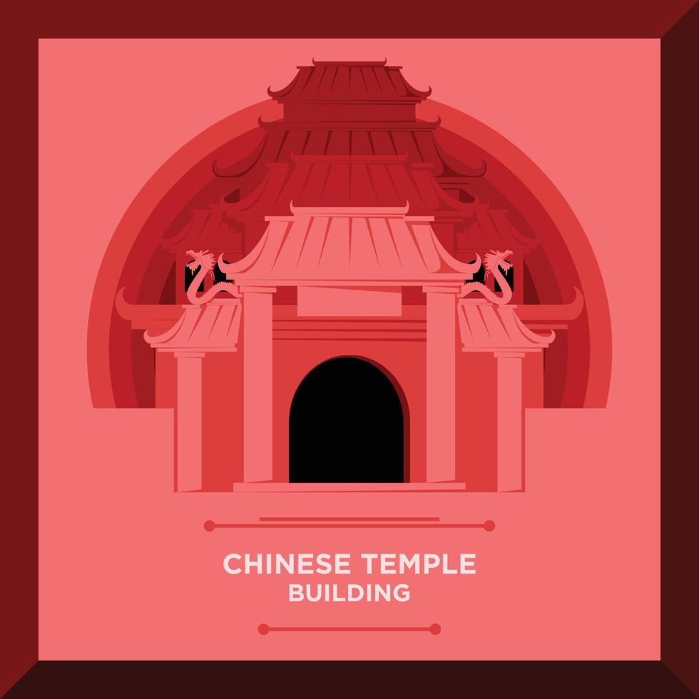 costruzione del tempio cinese vettore