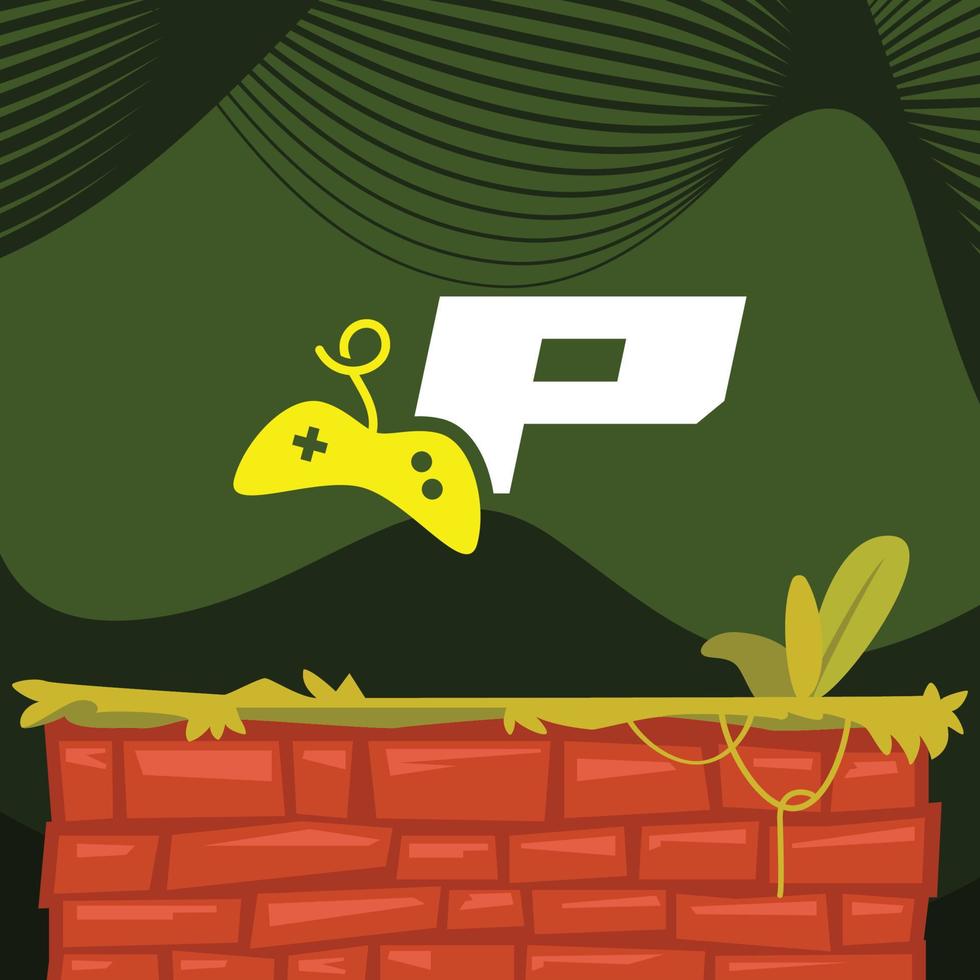logo del gioco alfabeto p vettore